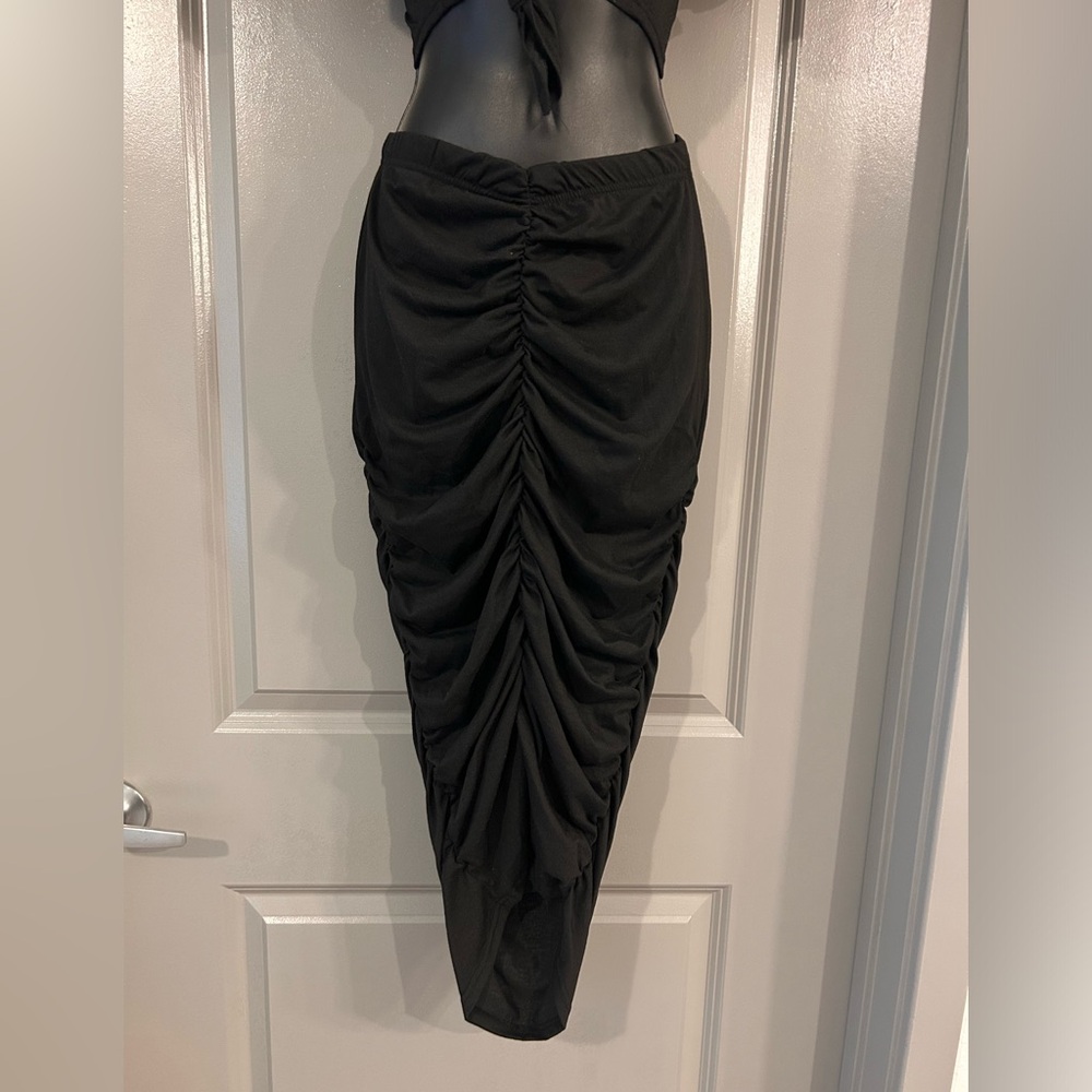Front Knot Top + Midi Skirt Set - Picture 4 of 6